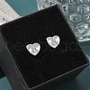 Rack Plating Brass Micro Pave Clear Cubic Zirconia Stud Earrings EJEW-K299-01P-K-1