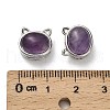 Brass Pave Natural Amethyst Multi-Strand Links KK-D366-01P-G-3