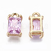 Brass Glass Rhinestone Pendants GLAA-S179-21G-RS-3