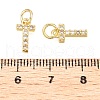 Brass Micro Pave Clear Cubic Zirconia Charms KK-ZX025-07T-3