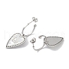 Heart 304 Stainless Steel Shell Stud Earrings EJEW-L283-016P-2