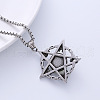 Nightclub Punk Retro Devil Eye Pentagram Stainless Steel Pendant Necklace Jewelry NW8478-3