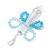 Angel Glass Pendant Decorations HJEW-TA00267-01-4