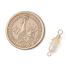 Frosted Flower Natural Cultured Freshwater Pearl & Acrylic Connector Charms PALLOY-JF03590-07-2