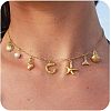 Summer Brass Initial Letter Starfish Shell Shaped Pendant Bib Necklaces for Women FS-WGBCAD2-13-1