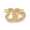 Brass Micro Pave Clear Cubic Zirconia Pendants KK-U065-14G-1