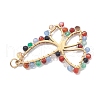 Natural Multi-Color Agate Faceted Pendants PALLOY-JF02564-01-3