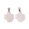 Natural Rose Quartz Pendants X-G-K359-02P-07-1