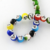 Round Handmade Lampwork Bead Strands LAMP-S169-03-3