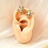 Brass Micro Pave Clear Cubic Zirconia Cuff Earrings EJEW-F370-25G-2