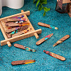 Beadthoven 16Pcs 8 Colors Transparent Resin & Walnut Wood Pendants RESI-BT0001-34-6