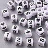 Opaque White Acrylic Beads X-MACR-T038-13-1