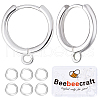 Beebeecraft 20Pcs Brass Huggie Hoop Earring Findings KK-BBC0014-56-1