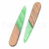 Opaque Resin & Walnut Wood Pendants X-RESI-S389-039A-C03-2