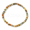 Natural Crazy Agate Flat Round Beaded Stretch Bracelets for Women BJEW-JB09717-04-1