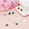 Beebeecraft 50Pcs Flat Round 304 Stainless Steel Stud Earring Settings STAS-BBC0005-84D-4