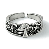 Mushroom Alloy Open Cuff Rings RJEW-K275-07AS-2