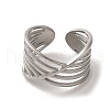 304 Stainless Steel Open Cuff Ring RJEW-C068-04A-P-2