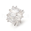 Brass Micro Pave Clear Cubic Zirconia Beads KK-D378-24S-01-1