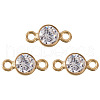 Brass Pave Cubic Zirconia Connector Charms FIND-TAC0014-46G-1