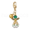 Angel Glass Beaded & Alloy Pendant Decorations HJEW-MZ00193-04-2