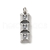 316 Surgical Stainless Steel Micro Pave Cubic Zirconia Pendants STAS-I195-02P-3