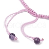 Natural Amethyst Rondelle Braided Bead Bracelets BJEW-TA00492-01-4
