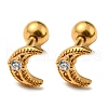 Ion Plating(IP) 304 Stainless Steel with Rhinestone Stud Earrings EJEW-Z034-19G-1