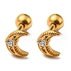 Ion Plating(IP) 304 Stainless Steel with Rhinestone Stud Earrings EJEW-Z034-19G-1