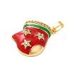 Christmas Theme Rack Plating Brass Cubic Zirconia Pendants KK-K385-119G-03-2