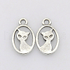 Tibetan Style Alloy Kitten Pendants TIBEP-R219-AS-LF-1