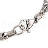 201 Stainless Steel Oval & Horse Eye Link Chain Bracelets BJEW-B078-104GP-3