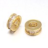 Brass Micro Pave Cubic Zirconia Large Hole European Beads ZIRC-M071-07-NR-2