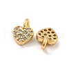 Rack Plating Brass Micro Pave Cubic Zirconia Charms KK-C038-04G-2