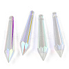 Electroplated Glass Big Pendants EGLA-Q122-09-3