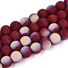 Frosted Opaque Glass Beads Strands GLAA-T032-P8mm-MBB05-1