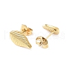 Ion Plating(IP) 304 Stainless Steel Leaf Stud Earrings for Women EJEW-I285-10G-2