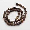 Natural Golden Silk Jade Bead Strands G-P070-11-2