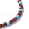 Natural Magnesite Beads & Glass Seed Beads Stretch Bracelets for Men Women BJEW-JB11833-02-4