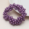 ABS Imitation Bead Wrapped Elastic Hair Accessories OHAR-PW0007-49H-1