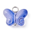 Transparent Baking Paint Glass Pendant PALLOY-JF02340-01-3