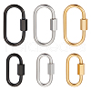 Unicraftale 6Pcs 6 Styles 304 Stainless Steel Screw Carabiner Lock Charms STAS-UN0055-95-1
