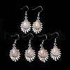 Natural Rose Quartz Teardrop Dangle Earrings EJEW-K246-01P-02-1