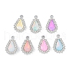 UV Plating Alloy with Mixed Color Glass Rhinestone Pendants FIND-M018-39P-1