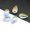 Transparent Glass Charms X-GLAA-H016-11K-1-2