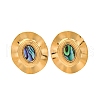 304 Stainless Steel Natural Paua Shell Stud Earrings EJEW-Z103-01G-01-4