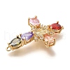 Rack Plating Brass Micro Pave Cubic Zirconia Links X-KK-P287-51G-04-2