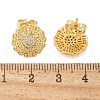 Brass Micro Pave Clear Cubic Zirconia Stud Earrings EJEW-D305-04G-4