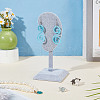 Ear Shaped Velvet & Wood Earrings Display Stands ODIS-WH0061-68A-4