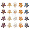 20Pcs 10 Colors Glass Pendant PALLOY-TAC0109-3